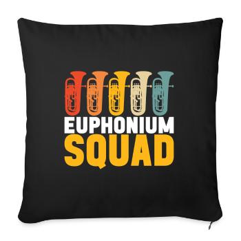 Euphonium baritone tenor horn - Sofa pillowcase 17,3'' x 17,3'' (45 x 45 cm) - black - Front
