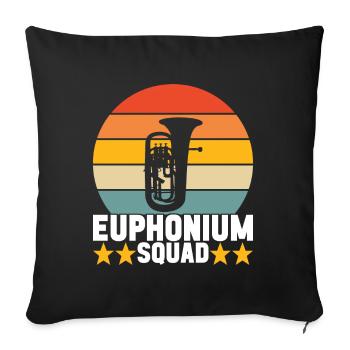 Euphonium baritone tenor horn - Sofa pillowcase 17,3'' x 17,3'' (45 x 45 cm) - black - Front