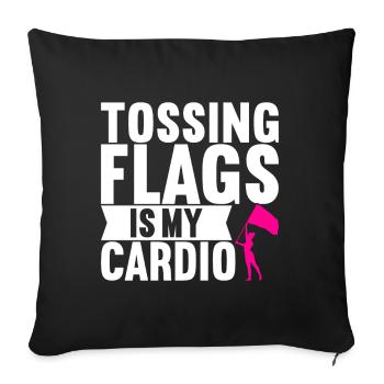 Flag Waving Marching Band Color Guard - Sofa pillowcase 17,3'' x 17,3'' (45 x 45 cm) - black - Front