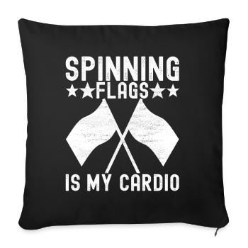 Flag Waving Marching Band Color Guard - Sofa pillowcase 17,3'' x 17,3'' (45 x 45 cm) - black - Front