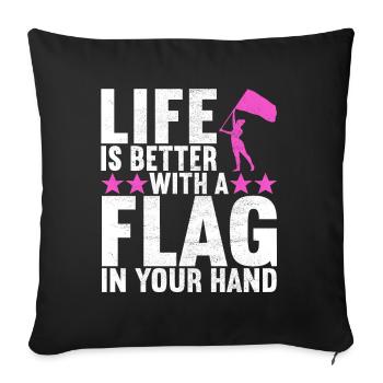 Flag Waving Marching Band Color Guard - Sofa pillowcase 17,3'' x 17,3'' (45 x 45 cm) - black - Front