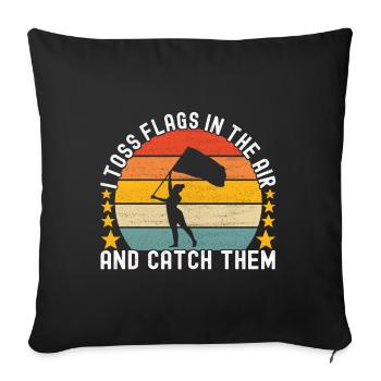 Flag Waving Marching Band Color Guard - Sofa pillowcase 17,3'' x 17,3'' (45 x 45 cm) - black - Front