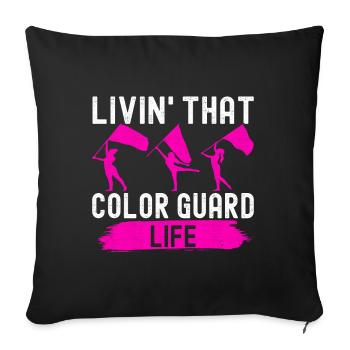 Drapeau agitant la fanfare garde de couleur - Housse de coussin décorative 45 x 45 cm - noir - Devant