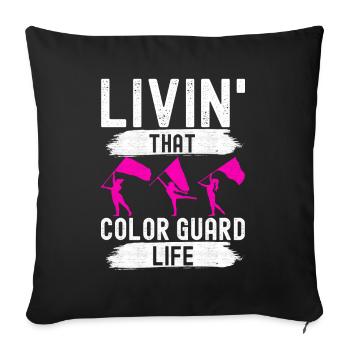 Flag Waving Marching Band Color Guard - Sofa pillowcase 17,3'' x 17,3'' (45 x 45 cm) - black - Front