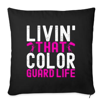 Drapeau agitant la fanfare garde de couleur - Housse de coussin décorative 45 x 45 cm - noir - Devant