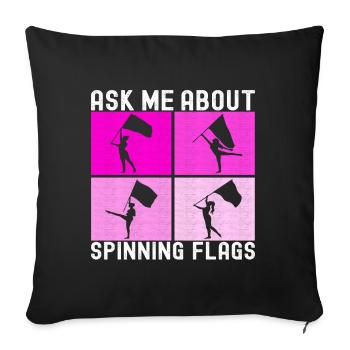 Flag Waving Marching Band Color Guard - Sofa pillowcase 17,3'' x 17,3'' (45 x 45 cm) - black - Front