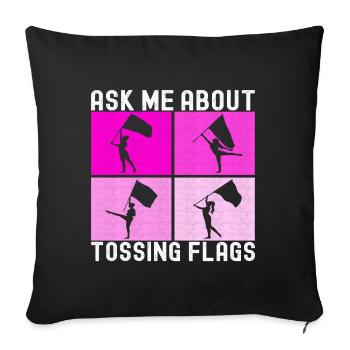 Flag Waving Marching Band Color Guard - Sofa pillowcase 17,3'' x 17,3'' (45 x 45 cm) - black - Front