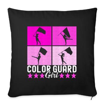 Flag Waving Marching Band Color Guard - Sofa pillowcase 17,3'' x 17,3'' (45 x 45 cm) - black - Front