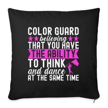 Drapeau agitant la fanfare garde de couleur - Housse de coussin décorative 45 x 45 cm - noir - Devant