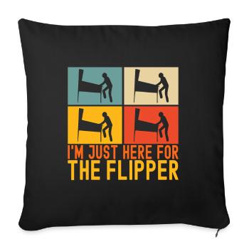 Pinball Flipper - Sofa pillowcase 17,3'' x 17,3'' (45 x 45 cm) - black - Front