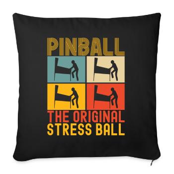 Pinball Flipper - Sofa pillowcase 17,3'' x 17,3'' (45 x 45 cm) - black - Front