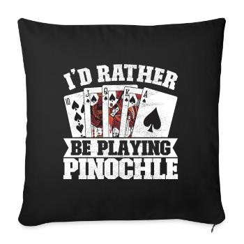 Jumelles Pinochle - Housse de coussin décorative 45 x 45 cm - noir - Devant