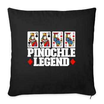 Jumelles Pinochle - Housse de coussin décorative 45 x 45 cm - noir - Devant