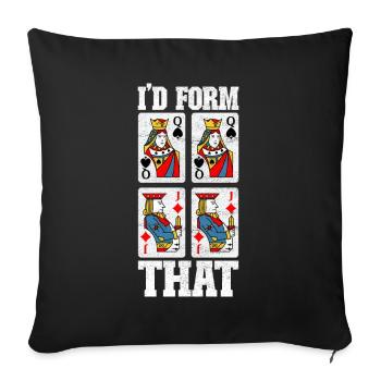 Jumelles Pinochle - Housse de coussin décorative 45 x 45 cm - noir - Devant