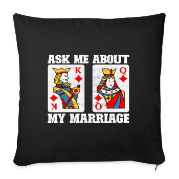 Jumelles Pinochle - Housse de coussin décorative 45 x 45 cm - noir - Devant