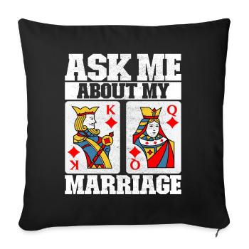 Jumelles Pinochle - Housse de coussin décorative 45 x 45 cm - noir - Devant