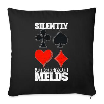 Jumelles Pinochle - Housse de coussin décorative 45 x 45 cm - noir - Devant