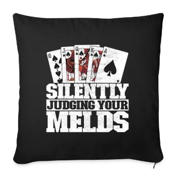 Jumelles Pinochle - Housse de coussin décorative 45 x 45 cm - noir - Devant