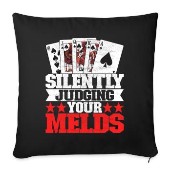 Jumelles Pinochle - Housse de coussin décorative 45 x 45 cm - noir - Devant
