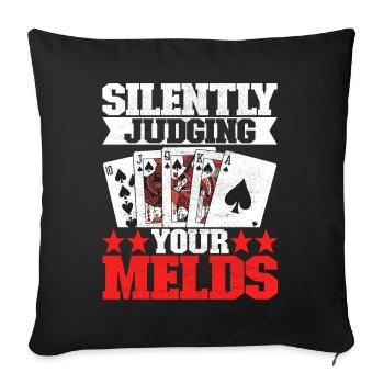 Jumelles Pinochle - Housse de coussin décorative 45 x 45 cm - noir - Devant