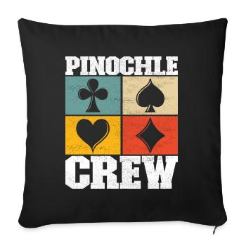 Binokel Pinochle - Sofa pillowcase 17,3'' x 17,3'' (45 x 45 cm) - black - Front