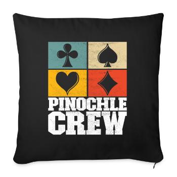 Jumelles Pinochle - Housse de coussin décorative 45 x 45 cm - noir - Devant