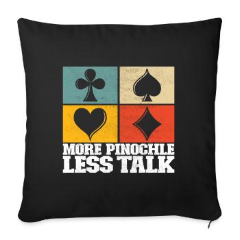 Jumelles Pinochle - Housse de coussin décorative 45 x 45 cm - noir - Devant