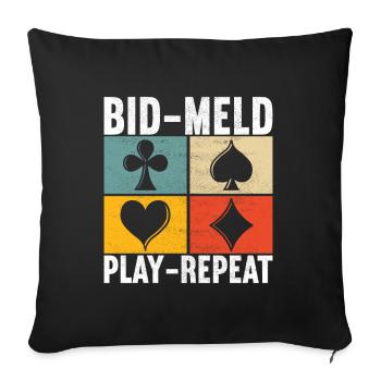Jumelles Pinochle - Housse de coussin décorative 45 x 45 cm - noir - Devant