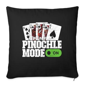 Binokel Pinochle - Sofa pillowcase 17,3'' x 17,3'' (45 x 45 cm) - black - Front
