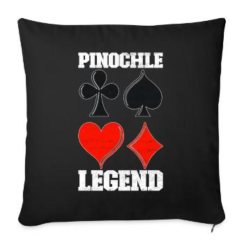 Jumelles Pinochle - Housse de coussin décorative 45 x 45 cm - noir - Devant