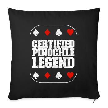 Jumelles Pinochle - Housse de coussin décorative 45 x 45 cm - noir - Devant