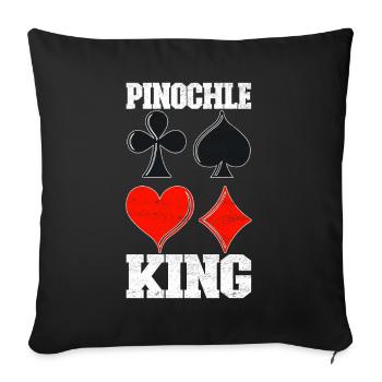 Jumelles Pinochle - Housse de coussin décorative 45 x 45 cm - noir - Devant