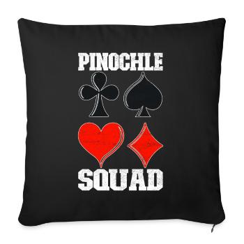 Jumelles Pinochle - Housse de coussin décorative 45 x 45 cm - noir - Devant