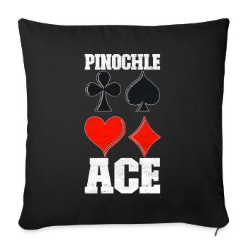 Jumelles Pinochle - Housse de coussin décorative 45 x 45 cm - noir - Devant