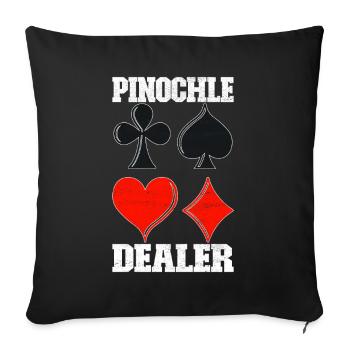Jumelles Pinochle - Housse de coussin décorative 45 x 45 cm - noir - Devant