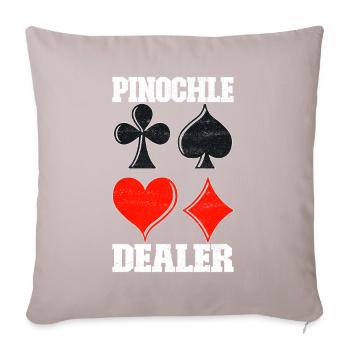Jumelles Pinochle - Housse de coussin décorative 45 x 45 cm - taupe clair - Devant