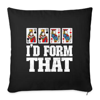 Jumelles Pinochle - Housse de coussin décorative 45 x 45 cm - noir - Devant