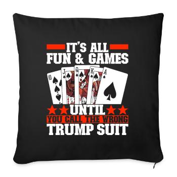 Jumelles Pinochle - Housse de coussin décorative 45 x 45 cm - noir - Devant
