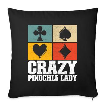 Jumelles Pinochle - Housse de coussin décorative 45 x 45 cm - noir - Devant