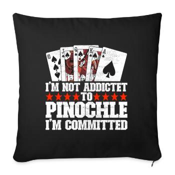 Jumelles Pinochle - Housse de coussin décorative 45 x 45 cm - noir - Devant