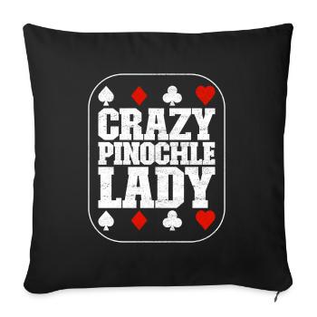 Jumelles Pinochle - Housse de coussin décorative 45 x 45 cm - noir - Devant