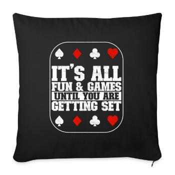 Jumelles Pinochle - Housse de coussin décorative 45 x 45 cm - noir - Devant