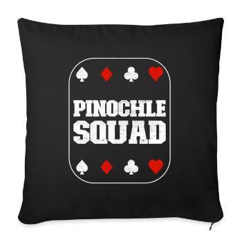 Jumelles Pinochle - Housse de coussin décorative 45 x 45 cm - noir - Devant