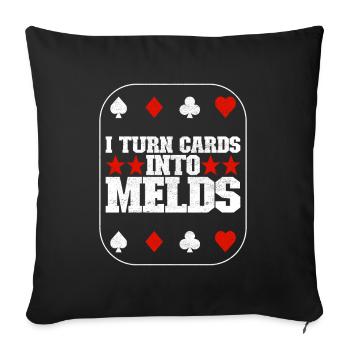 Jumelles Pinochle - Housse de coussin décorative 45 x 45 cm - noir - Devant
