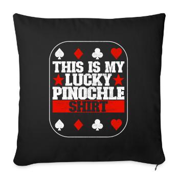 Jumelles Pinochle - Housse de coussin décorative 45 x 45 cm - noir - Devant