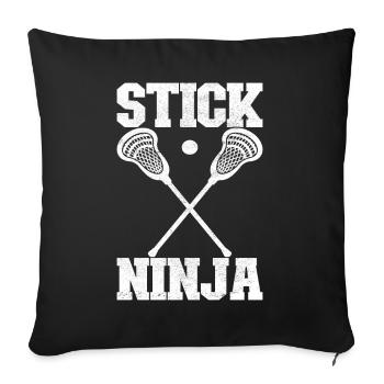 Lacrosse Lacrosse Players - Sofa pillowcase 17,3'' x 17,3'' (45 x 45 cm) - black - Front