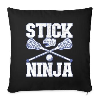 Lacrosse Lacrosse Players - Sofa pillowcase 17,3'' x 17,3'' (45 x 45 cm) - black - Front