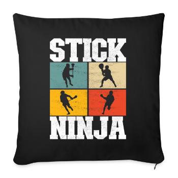 Lacrosse Lacrosse Players - Sofa pillowcase 17,3'' x 17,3'' (45 x 45 cm) - black - Front