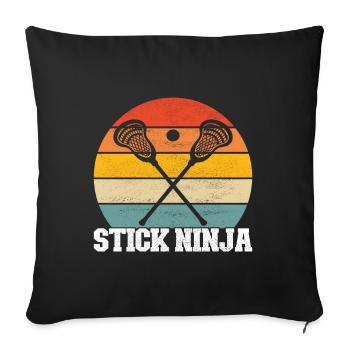 Lacrosse Lacrosse Players - Sofa pillowcase 17,3'' x 17,3'' (45 x 45 cm) - black - Front