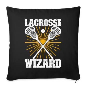Lacrosse Lacrosse Players - Sofa pillowcase 17,3'' x 17,3'' (45 x 45 cm) - black - Front